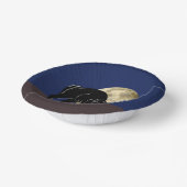 Halloween Prowling Black Cat op een Volle Maan Papieren Kommen (Gebogen)