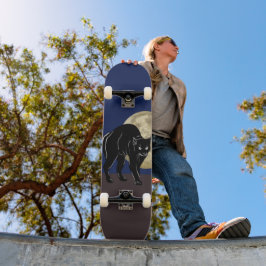Halloween Prowling Black Cat op een Volle Maan Persoonlijk Skateboard
