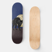 Halloween Prowling Black Cat op een Volle Maan Persoonlijk Skateboard (Voorkant)