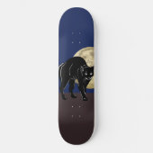 Halloween Prowling Black Cat op een Volle Maan Persoonlijk Skateboard (Voorkant)