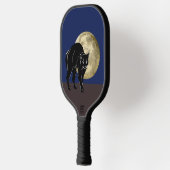 Halloween Prowling Black Cat op een Volle Maan Pickleball Paddle (Links)