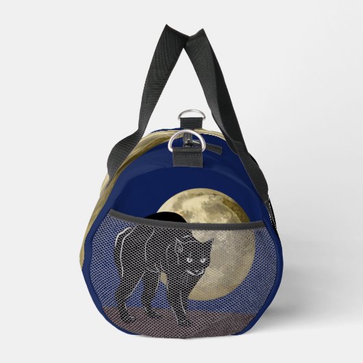 Halloween Prowling Black Cat op een Volle Maan Plunjezak (Rechts)