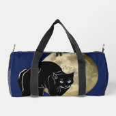 Halloween Prowling Black Cat op een Volle Maan Plunjezak (Achterkant)