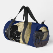 Halloween Prowling Black Cat op een Volle Maan Plunjezak (Rechterhoek)