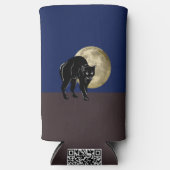 Halloween Prowling Black Cat op een Volle Maan Seltzer Blikjeskoeler (Voorkant)