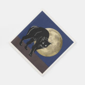 Halloween Prowling Black Cat op een Volle Maan Servet (Hoek)