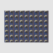 Halloween Prowling Black Cat op een Volle Maan Tissuepapier (Voorkant)