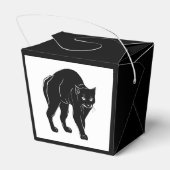 Halloween Prowling Black Cat Silhouette Tekening Bedankdoosjes (Achterkant)