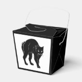 Halloween Prowling Black Cat Silhouette Tekening Bedankdoosjes (Voorkant Zijde)