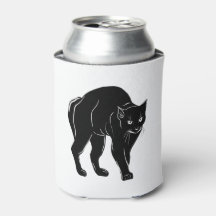 Halloween Prowling Black Cat Silhouette Tekening
