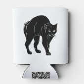 Halloween Prowling Black Cat Silhouette Tekening Blikjeskoeler (Achterkant)