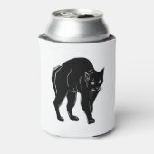 Halloween Prowling Black Cat Silhouette Tekening Blikjeskoeler (Blikje Achterkant)