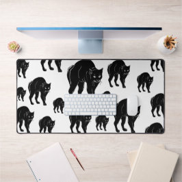 Halloween Prowling Black Cat Silhouette Tekening Bureaumat