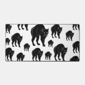 Halloween Prowling Black Cat Silhouette Tekening Bureaumat (Voorkant)