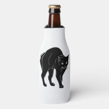 Halloween Prowling Black Cat Silhouette Tekening