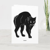 Halloween Prowling Black Cat Silhouette Tekening Kaart (Achterkant)