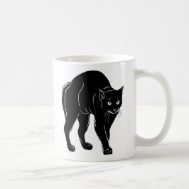 Halloween Prowling Black Cat Silhouette Tekening Koffiemok