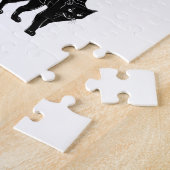 Halloween Prowling Black Cat Silhouette Tekening Legpuzzel (Zijkant)