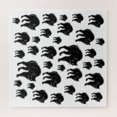 Halloween Prowling Black Cat Silhouette Tekening Legpuzzel (Horizontaal)