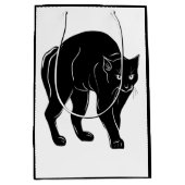 Halloween Prowling Black Cat Silhouette Tekening Medium Cadeauzakje (Voorkant)