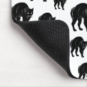 Halloween Prowling Black Cat Silhouette Tekening Muismat (Hoek)