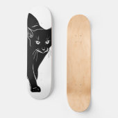 Halloween Prowling Black Cat Silhouette Tekening Persoonlijk Skateboard (Voorkant)