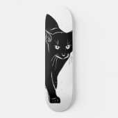 Halloween Prowling Black Cat Silhouette Tekening Persoonlijk Skateboard (Voorkant)