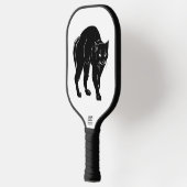 Halloween Prowling Black Cat Silhouette Tekening Pickleball Paddle (Links)