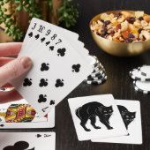 Halloween Prowling Black Cat Silhouette Tekening Pokerkaarten (Insitu)