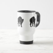 Halloween Prowling Black Cat Silhouette Tekening Reisbeker (Voorkant rechts)