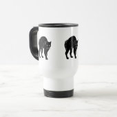 Halloween Prowling Black Cat Silhouette Tekening Reisbeker (Voorkant links)