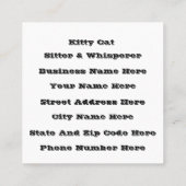 Halloween Prowling Black Cat Silhouette Tekening S Vierkante Visitekaartje (Achterkant)