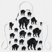 Halloween Prowling Black Cat Silhouette Tekening Schort (Voorkant)