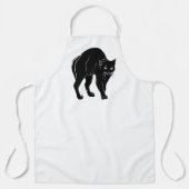 Halloween Prowling Black Cat Silhouette Tekening Schort (Voorkant)