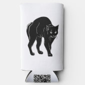 Halloween Prowling Black Cat Silhouette Tekening Seltzer Blikjeskoeler (Voorkant)