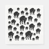 Halloween Prowling Black Cat Silhouette Tekening Servet (Voorkant)