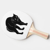 Halloween Prowling Black Cat Silhouette Tekening Tafeltennisbatje (Zijkant)