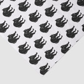 Halloween Prowling Black Cat Silhouette Tekening Tissuepapier (Detail)