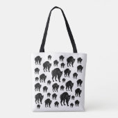 Halloween Prowling Black Cat Silhouette Tekening Tote Bag (Achterkant)