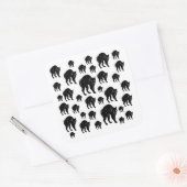 Halloween Prowling Black Cat Silhouette Tekening Vierkante Sticker (Envelop)