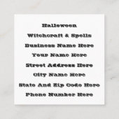 Halloween Prowling Black Cat Silhouette Tekening Vierkante Visitekaartje (Achterkant)