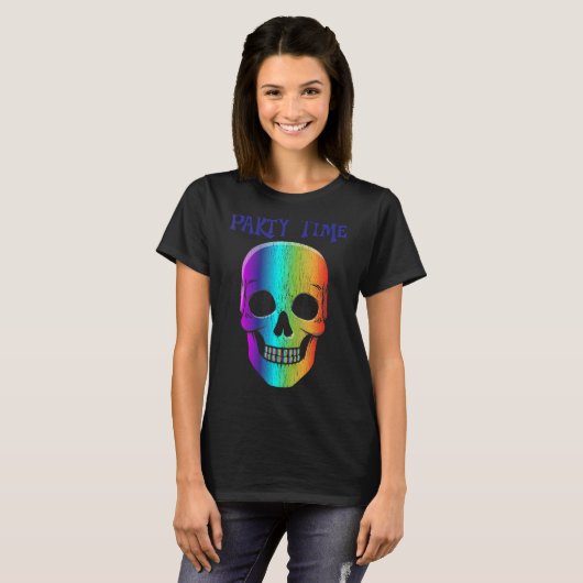 Halloween Psychedelic skull mask Halloween stuum T-shirt (Voorkant volledig)