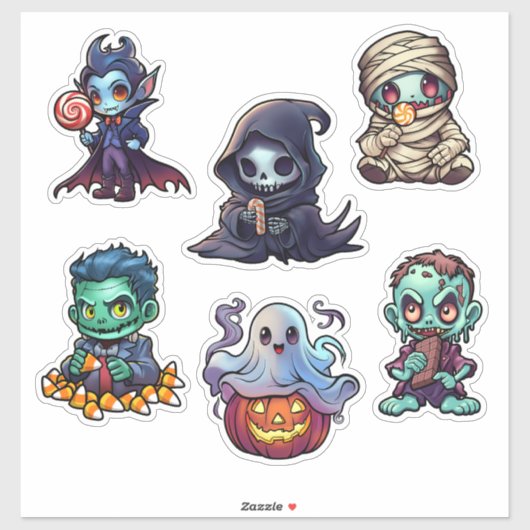 Halloween Psychofriends Schattigee Cartoon Monster Sticker (Vel)