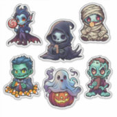 Halloween Psychofriends Schattigee Cartoon Monster Sticker (Voorkant)