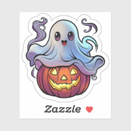 Halloween Psychofriends Schattigee Ghost Cartoon Sticker