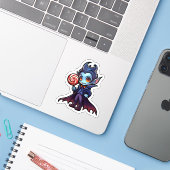 Halloween Psychofriends Schattigee Vampire Cartoon Sticker (Laptop met iPhone)