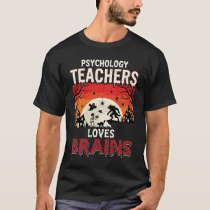 Halloween Psychologie Docent Houdt Van Hersenen Ho T-shirt