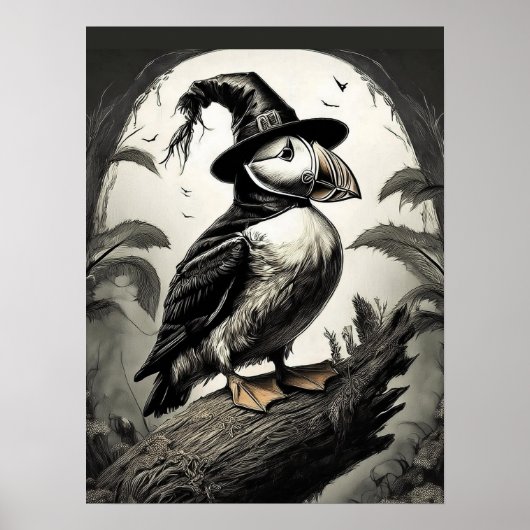 Halloween Puffin Bird Poster (Voorkant)