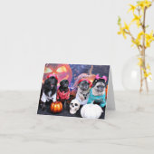 Halloween - Pug - Bruno Pearl Bear Mej. Wiggens Kaart (Gele Bloem)