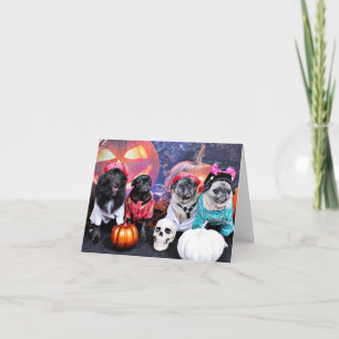 Halloween - Pug - Bruno Pearl Bear Mej. Wiggens Kaart